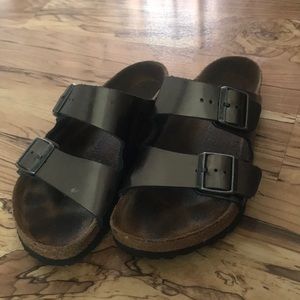 Dark metallic Birkenstocks